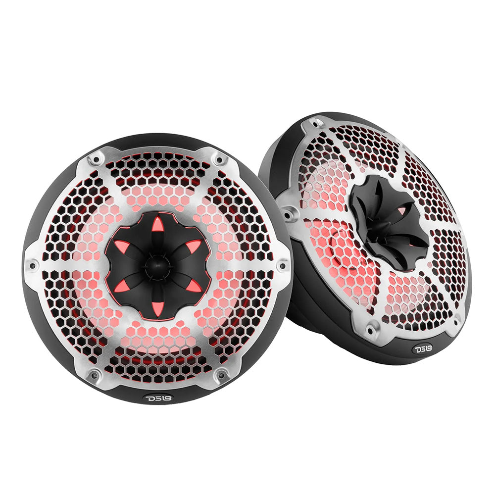 DS18 HYDRO 10" 2-Way Speakers w/ RGB LED Lights - Black