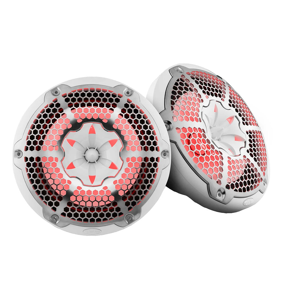 DS18 HYDRO 10" 2-Way Speakers w/ RGB LED Lights - White