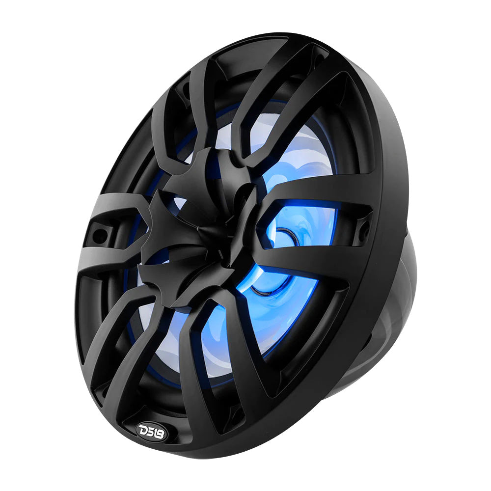 DS18 HYDRO 10" 2-Way Marine Speakers w/ RGB LED Lights - Black