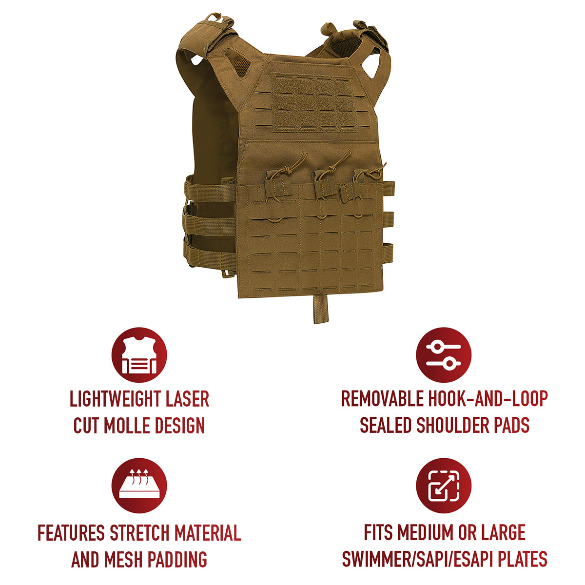 Rothco Laser Cut MOLLE Lightweight Armor Carrier Vest