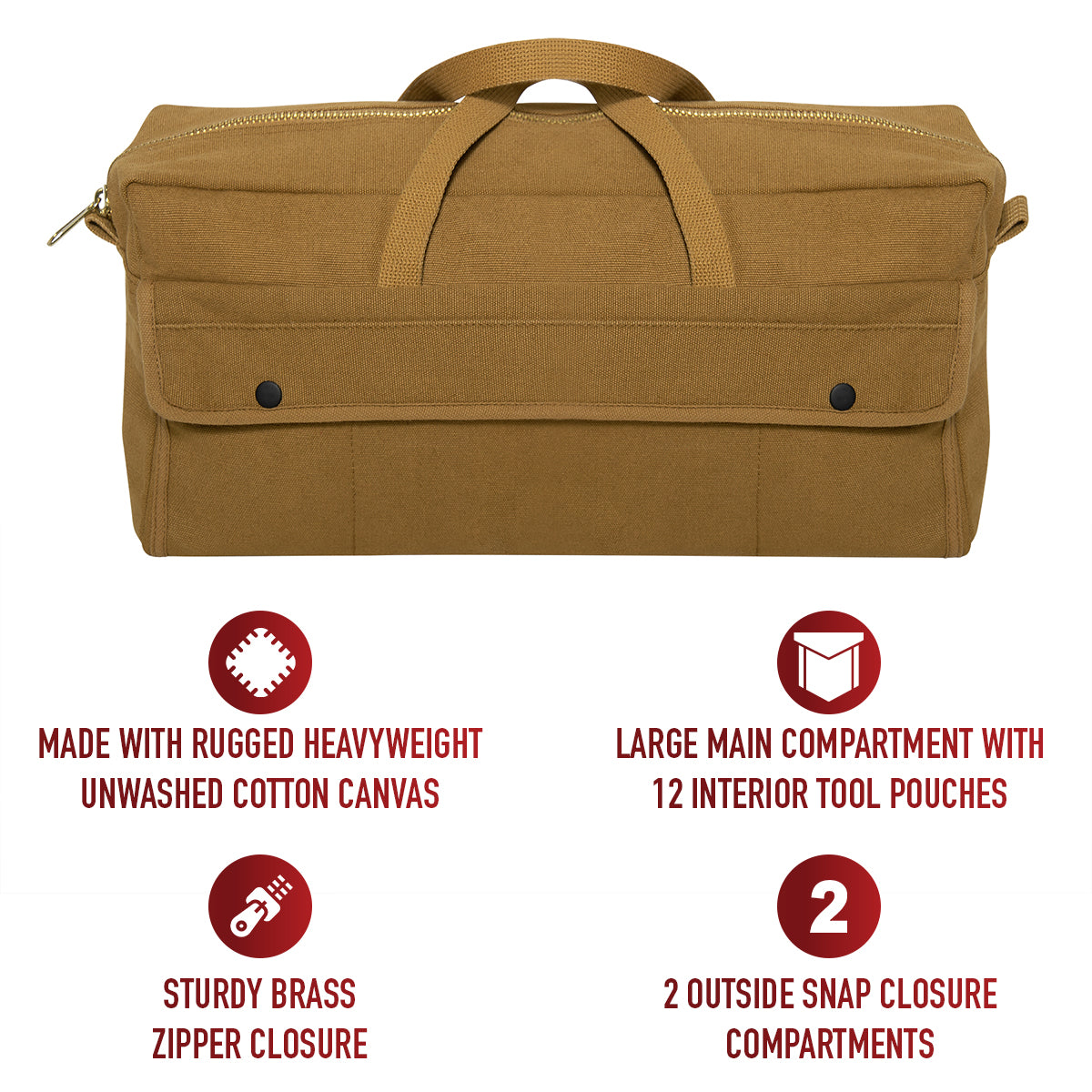 Rothco Canvas Jumbo Tool Bag With Brass Zipper