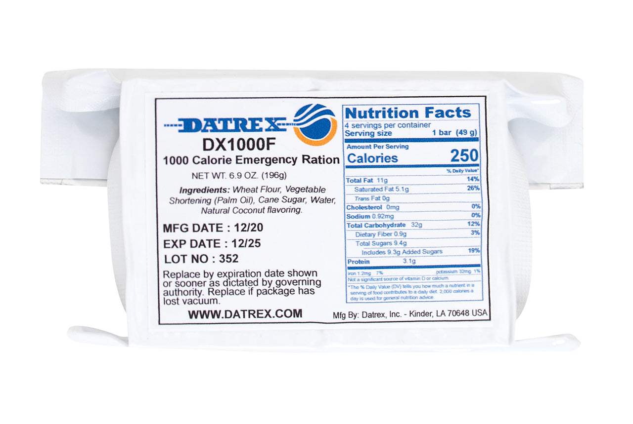 Datrex Aviation 1,000 Cal Emergency Food Ration