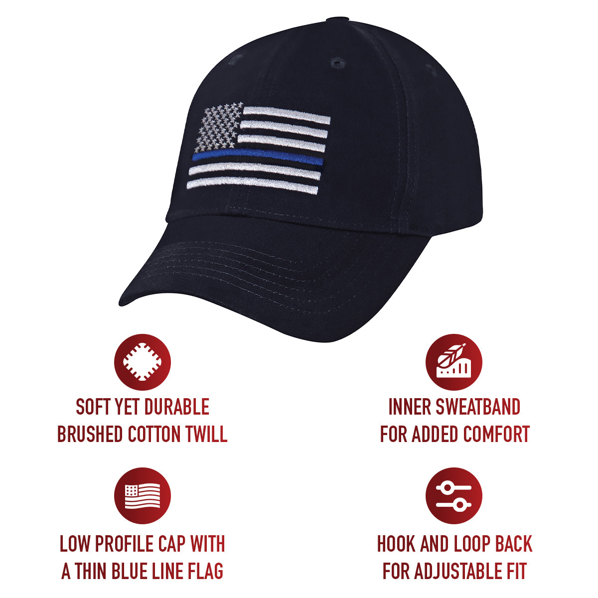 Rothco Thin Blue Line Flag Low Profile Cap