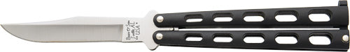 Bear & Son Butterfly Knife - 3.58" Black/ss Clip Point