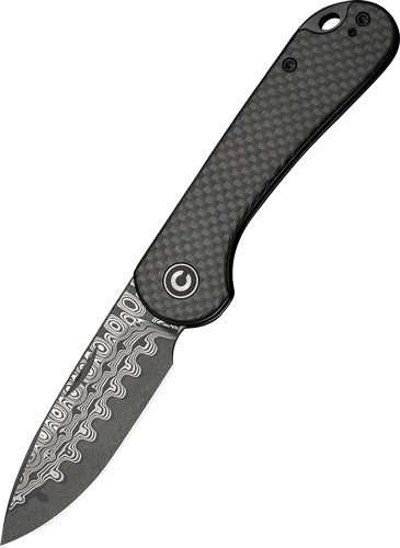 Civivi Knife Elementum Slip - Joint 2.9" Crbn Fbr/damascus