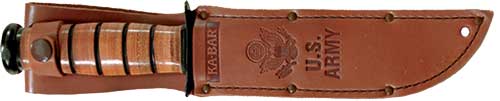 Ka-bar Fighting/utility Knife - 7" Srrtd W/lthr Shth Us Army
